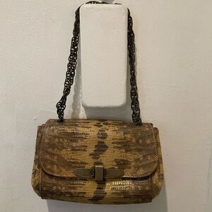 Leather Overture by Judith Lieber  Tan Shoulder Bag